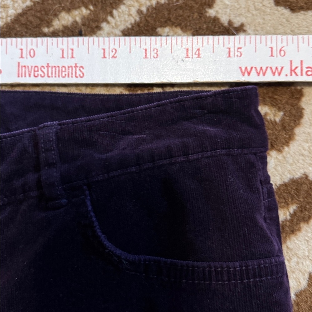 Dark Purple CHAPS Denim Velvety Corduroy Pants Womens 8 Straight leg high waist - Picture 9 of 9